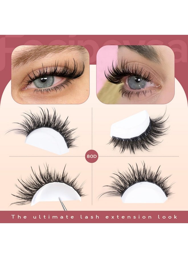 Focipeysa Wispy Eyelash Clusters Left & Right Lash Cluster D Curl Individual Lash Extensions Fluffy Cluster Eyelash Extensions 10-18mm Mixed Length Lashes Soft Reusable Eyelashes Extensions at Home