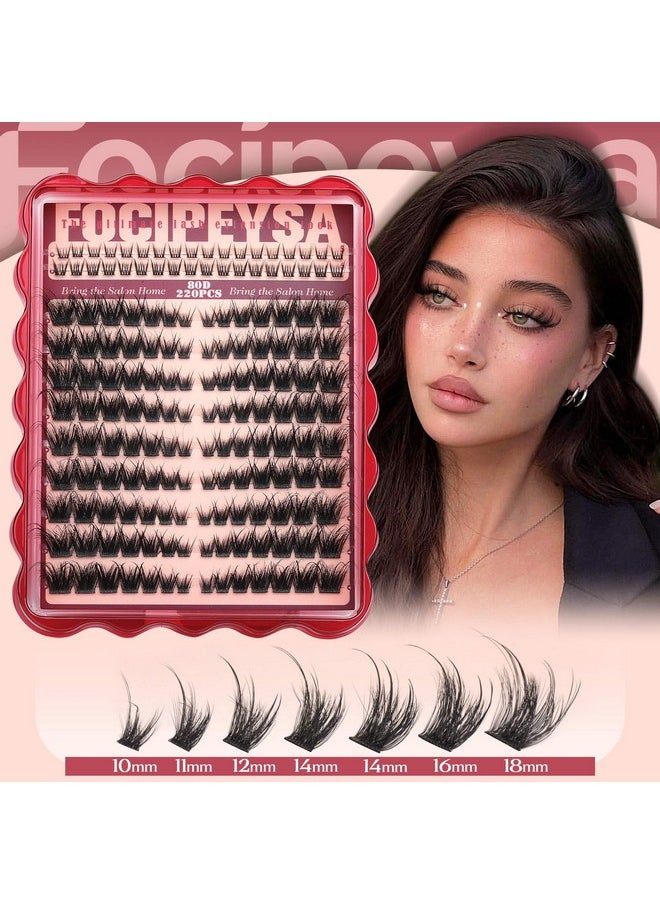 Focipeysa Wispy Eyelash Clusters Left & Right Lash Cluster D Curl Individual Lash Extensions Fluffy Cluster Eyelash Extensions 10-18mm Mixed Length Lashes Soft Reusable Eyelashes Extensions at Home