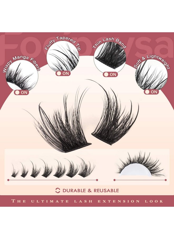 Focipeysa Wispy Eyelash Clusters Left & Right Lash Cluster D Curl Individual Lash Extensions Fluffy Cluster Eyelash Extensions 10-18mm Mixed Length Lashes Soft Reusable Eyelashes Extensions at Home