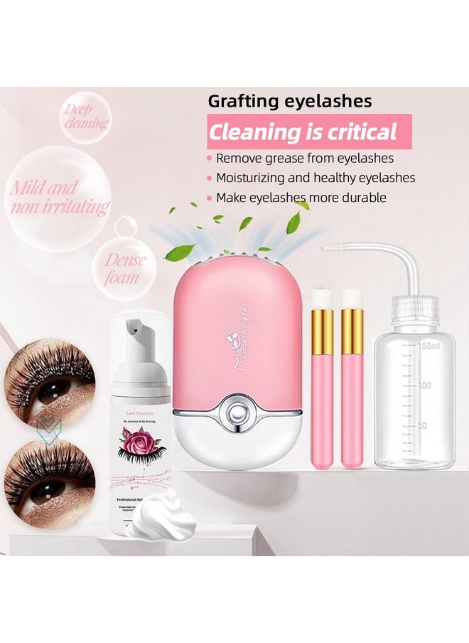 Lash Extension Kit Professional Eyelash Grafting Training Tools Mannequin Head USB Fan Lash Shampoo 0.07D Curl Mix 8-15mm Glue Practice Eyelash Strips Lash Mapping,Exercise Set for Beginner