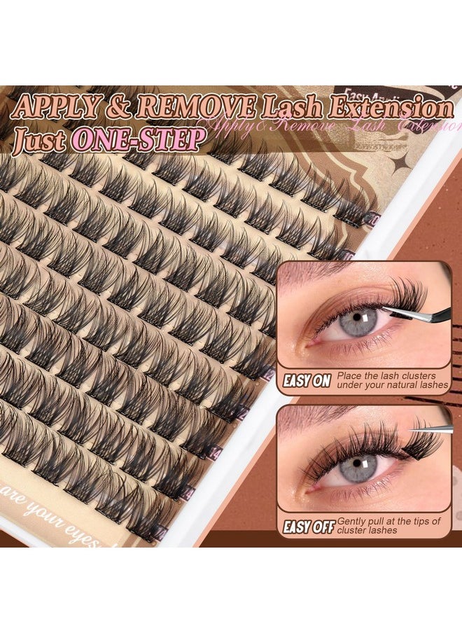 Calphdiar Self Adhesive Eyelashes Reusable Self Adhesive Lash Clusters Kit Natural Self Adhesive Lashes No Glue Eyelash Clusters C Curl Press on Lash Clusters 10-14MM DIY Cluster Eyelash Extensions
