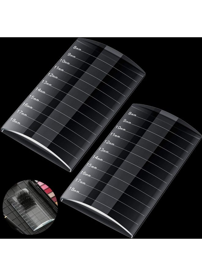 Maitys 2 Pcs Eyelash Crystal Pallet Eyelash Extension Tray lash holder tray Bigger Size Glass Pallet Lashes False Lash Tray Strip Adhesive Glue Holder for Eyelash Extensions, 4.13 x 2.36 x 0.47 Inch