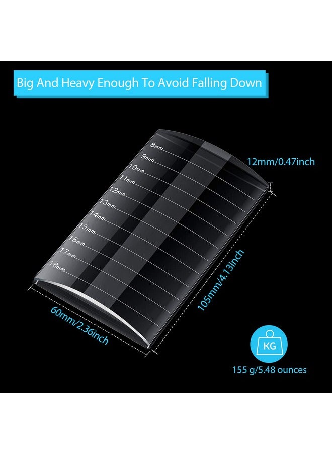 Maitys 2 Pcs Eyelash Crystal Pallet Eyelash Extension Tray lash holder tray Bigger Size Glass Pallet Lashes False Lash Tray Strip Adhesive Glue Holder for Eyelash Extensions, 4.13 x 2.36 x 0.47 Inch