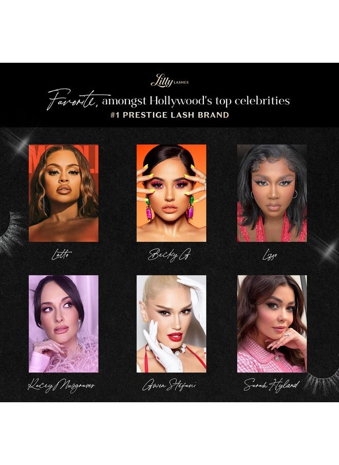 Lilly Lashes 3D Self Adhesive Eyelashes, No Lash Glue Needed, Body Heat Activated Press on Lashes, Reusable Self Adhesive Eyelashes Up to 5x, Natural Lashes, Easy to Apply & Remove (MoneyMaker)