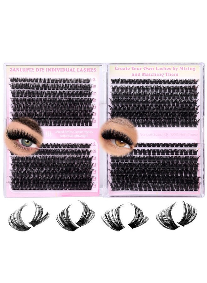 Lash Clusters D Curl Individual Lashes Fluffy Eyelash Clusters Bulk zanlufly Thick Lash Extension 560Pcs Natural DIY Eyelash Extension (9-16MM,60D+70D+80D+100D)