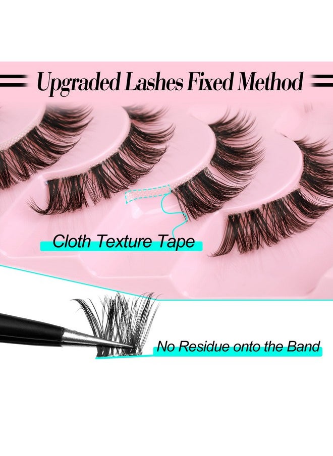 Cluster Lashes 56 Wisps DIY Lashes Natural Look Cat Eye Clear Band Mink Lashes Pack Wispy Fluffy 3D Curl False Eyelashes by ALICE