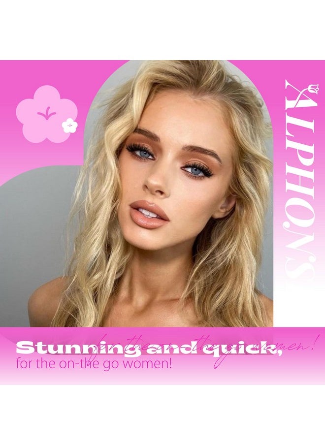 ALPHONSE Self Adhesive Lash Clusters Reusable Self Adhesive Eyelashes Fluffy Press on Lashes Extension No Glue Needed 10-16mm Glueless Lashes Clusters with Tweezers