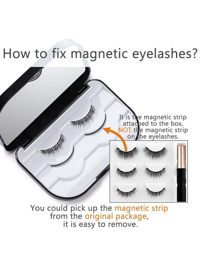 Empty Eyelashes Storage Box, TEOYALL 3 Layer False Eyelash Travel Case Fake Eye Lash Organizer with Mirror Can Store 3 Pairs (Black)