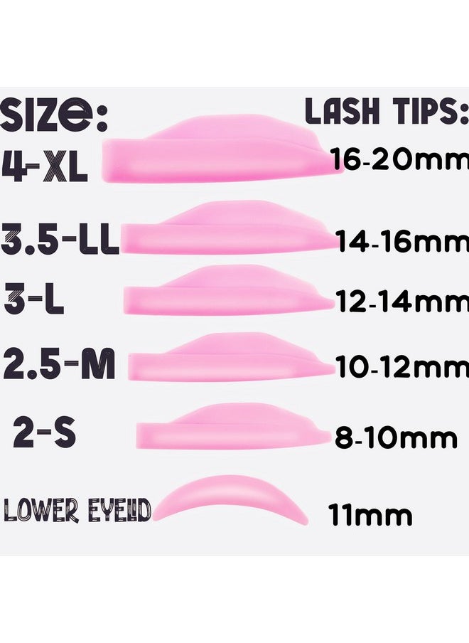 Lash lift Pad, Eyelash Perming Rod, Soft Lash Lamination Curler Shield Mega L Curl, 6 Size Lash Lifting Pads Fit All Eyes and Lashes, Lamination Roller Give Eyelashes Super Curl Never Pops Off Eyes -100 Applications Perming Guards Rods Roller (Mega L Pads-pink)