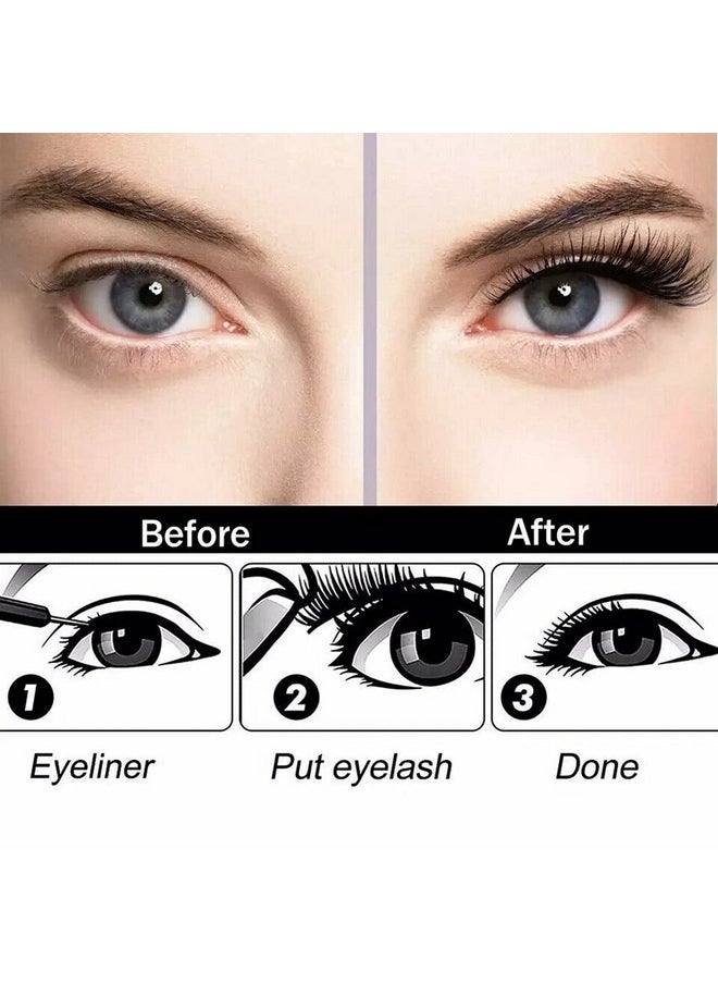 FEITA Upgraded Magnetic Eyelashes Kit with Eyeliner - 10 Pairs Magnetic False Lashes Natural Look with Applicator, 2 Tubes Magnetic Eyeliner - Easy to Apply & No Glue Needed Black