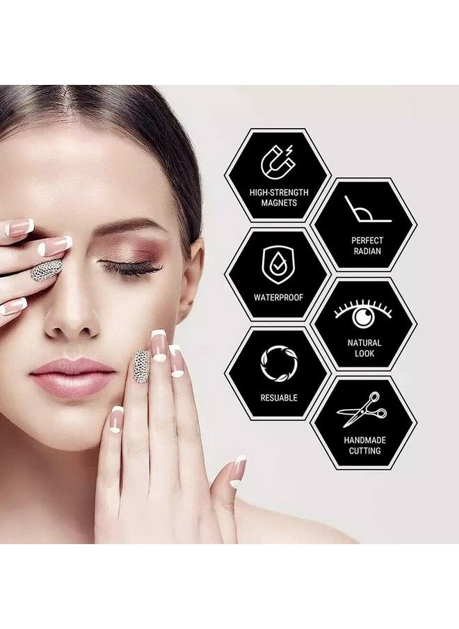 FEITA Upgraded Magnetic Eyelashes Kit with Eyeliner - 10 Pairs Magnetic False Lashes Natural Look with Applicator, 2 Tubes Magnetic Eyeliner - Easy to Apply & No Glue Needed Black