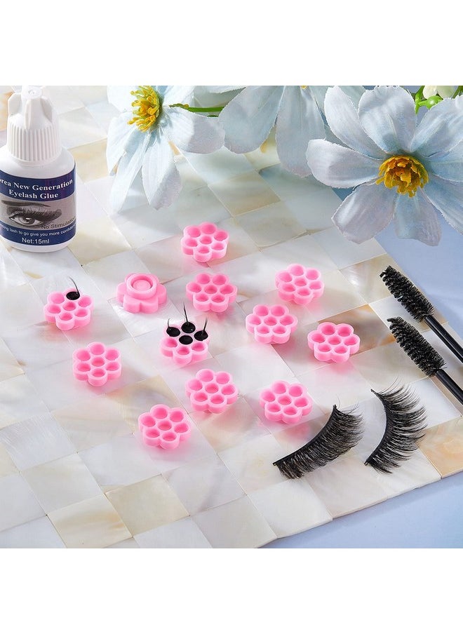 200 Pieces Flower Shape Glue Cup Lash Glue Holder Eyelash Extension Glue Holder Flower Eyelash Glue Cup Eyelash Glue Pallet Grafting Eyelash Glue Cup False for Women Girls Eyelash Extension Supply
