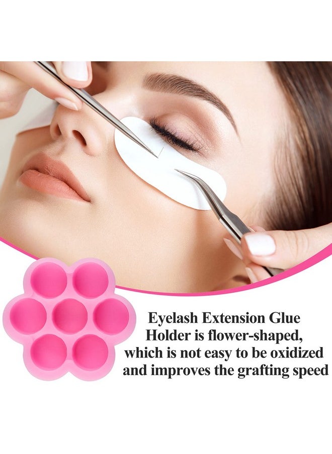 200 Pieces Flower Shape Glue Cup Lash Glue Holder Eyelash Extension Glue Holder Flower Eyelash Glue Cup Eyelash Glue Pallet Grafting Eyelash Glue Cup False for Women Girls Eyelash Extension Supply