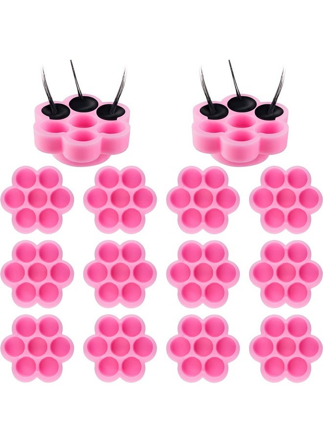 200 Pieces Flower Shape Glue Cup Lash Glue Holder Eyelash Extension Glue Holder Flower Eyelash Glue Cup Eyelash Glue Pallet Grafting Eyelash Glue Cup False for Women Girls Eyelash Extension Supply