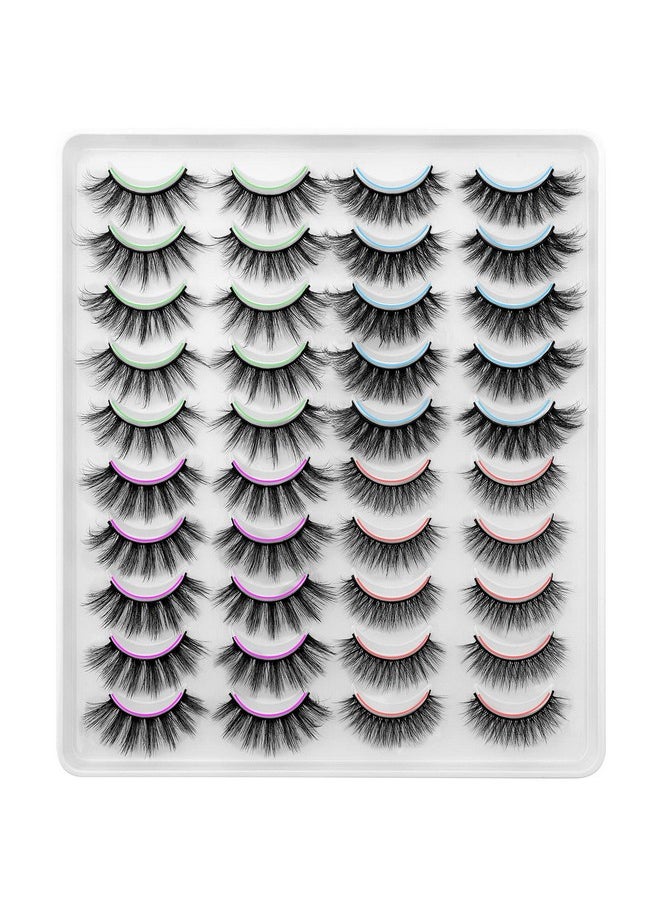 DYSILK Mink Lashes False Eyelashes - Wispy Lashes Natural Look 20 Pairs Lashes Pack 4 Styles Mixed Faux Mink Eyelashes 6D Fake Eyelashes Fluffy Cat Eye Lashes Pack| 11mm-20mm