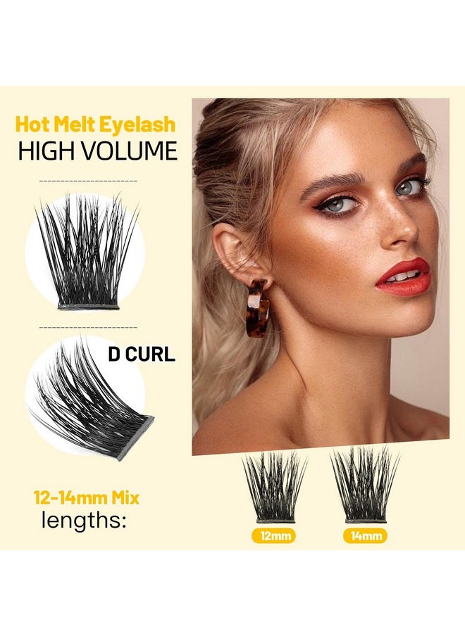 Bodermincer 120 Clusters 10mm+12mm/12mm+14mm/14mm+16mm Mixed Wide Cluster False Eyelash Individual Cluster EyeLashes Grafting Fake False Eyelashes Eyelash Extension (Black 12mm+14mm Mixed)