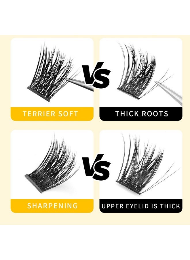 Bodermincer 120 Clusters 10mm+12mm/12mm+14mm/14mm+16mm Mixed Wide Cluster False Eyelash Individual Cluster EyeLashes Grafting Fake False Eyelashes Eyelash Extension (Black 12mm+14mm Mixed)
