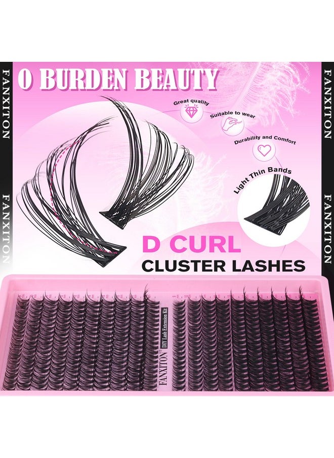 FANXITON Lash Clusters Wispy 30D+40D Lashes Clusters 400pcs Eyelash Clusters D Curl Natural Cluster Eyelash Extensions 9-16mm Mix Individual Lashes for Beginners