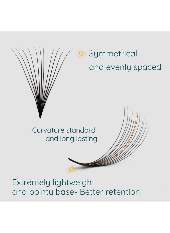 Promade Fans Lashes 600 Pcs Loose Fans 10D 0.07mm C Curl Premade Fans Eyelash Extensions 9-14mm Mixed Length Multiple Options Pro Made Fans Eye Lash Extensions (10D 0.07 C 9-14 mix)