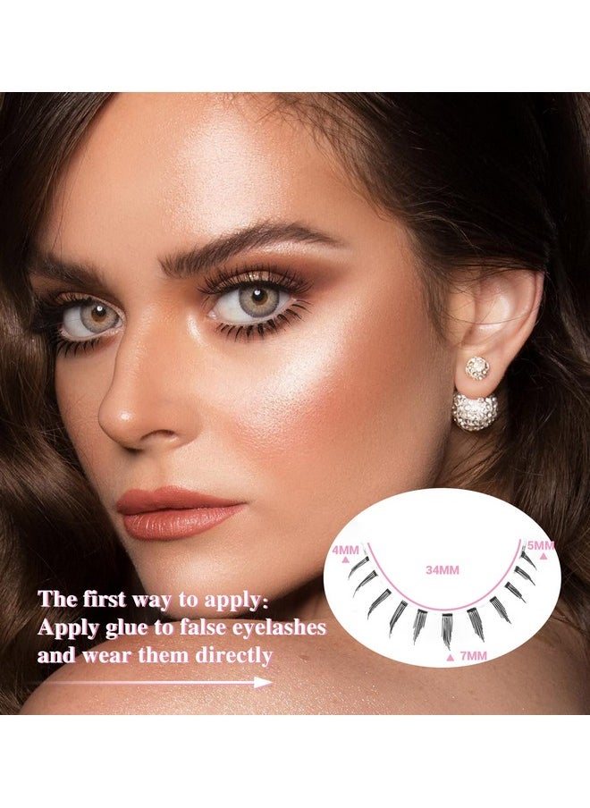 False Eyelashes Bottom Lashes Wispy Natural Mink Lashes Clear Band DIY Lashes Reusable Soft Handmade Lashes Pack