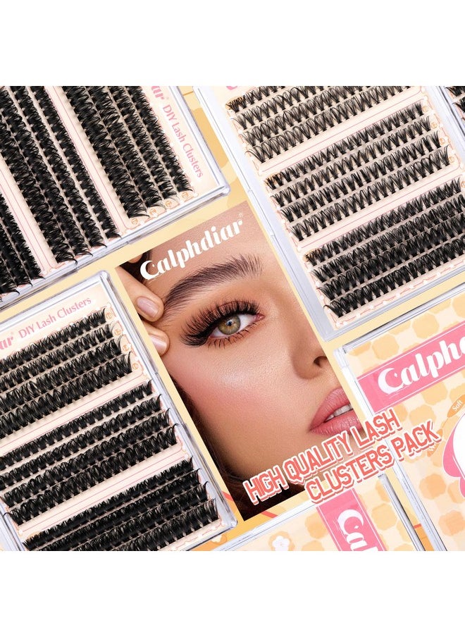 Calphidar Eyelash Clusters 30D+40D+50D+60D+80D+100D Lash Clusters Wispy Individual Lashes 476PCS D Curl Lash Extension 8-16MM Natural Lashes Clusters DIY Cluster Eyelash Extensions for Beginners
