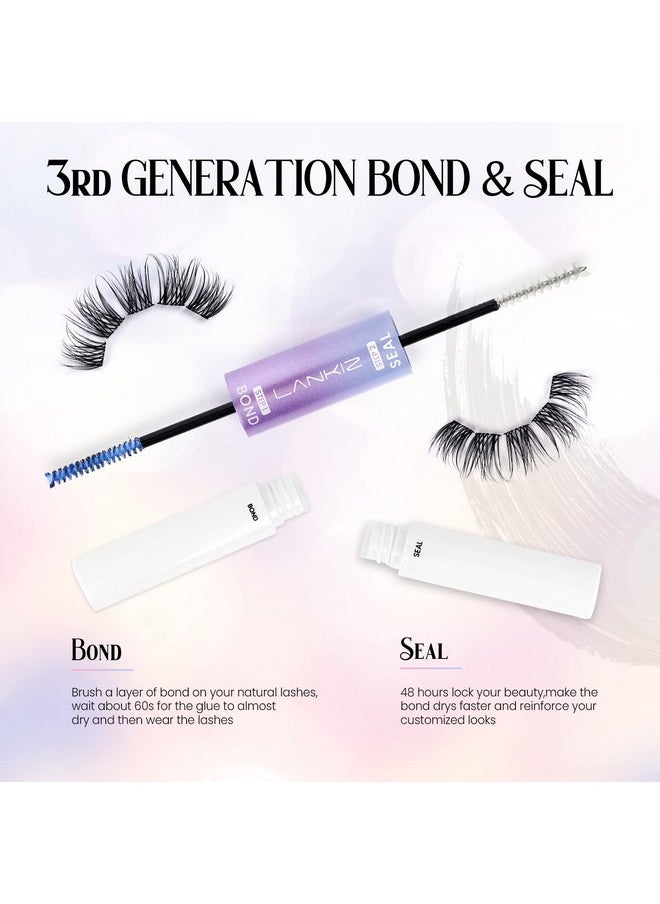 LANKIZ Lash Bond and Seal, Eye Lash Glue, Cluster Lash Glue, Individual Lash Glue for DIY Lash Extension, Individual Lash Clusters, False Strip Lashes, Super Hold 48 Hours Overnight Adhesive