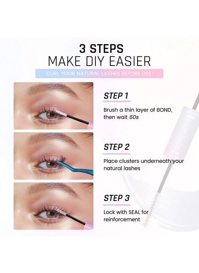 LANKIZ Lash Bond and Seal, Eye Lash Glue, Cluster Lash Glue, Individual Lash Glue for DIY Lash Extension, Individual Lash Clusters, False Strip Lashes, Super Hold 48 Hours Overnight Adhesive