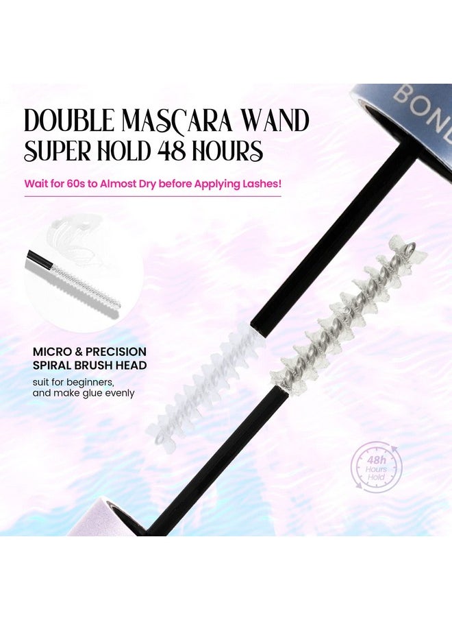 LANKIZ Lash Bond and Seal, Eye Lash Glue, Cluster Lash Glue, Individual Lash Glue for DIY Lash Extension, Individual Lash Clusters, False Strip Lashes, Super Hold 48 Hours Overnight Adhesive