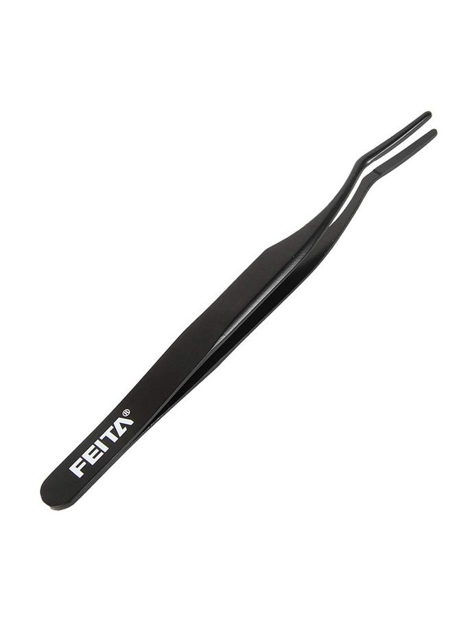 False Eyelash Applicator - FEITA Professional Curved Eyelashes Extension Tweezer for Easy Lashes Application and Removal - Black - 1Pc