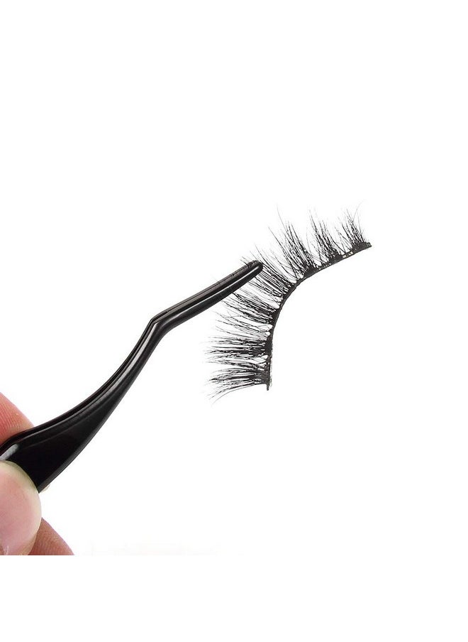False Eyelash Applicator - FEITA Professional Curved Eyelashes Extension Tweezer for Easy Lashes Application and Removal - Black - 1Pc
