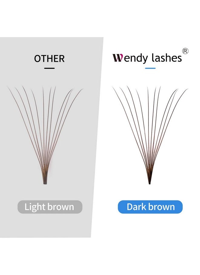 Volume Lash Extensions 10D Brown Premade Fans 500 PCS 0.07mm 9-16mm Mixed C/D Curl Short Stem Premade Volume Eyelash Extensions Pointed Base Fans by WENDY LASHES (500PCS-10D-0.07-C, 9-16mm MIXED)