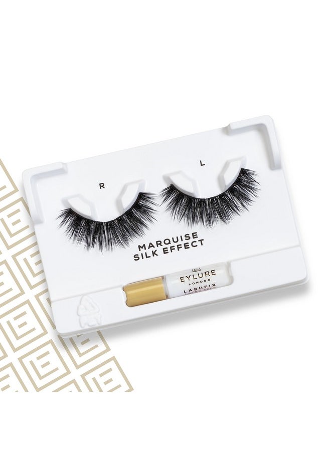 Eylure Luxe Silk Marquise Reusable Eyelashes, Adhesive Included, 1 Pair