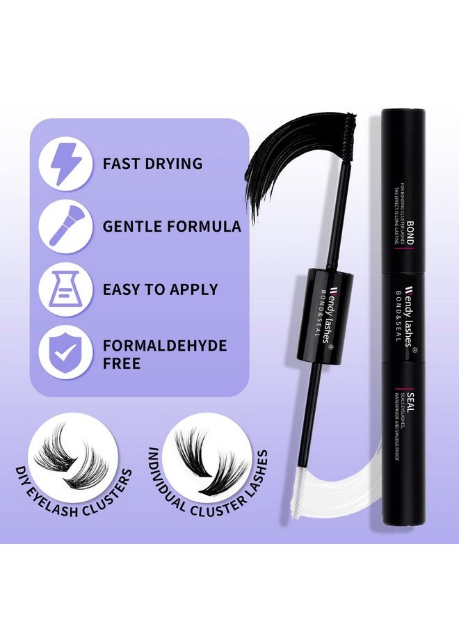DIY lash Extension Kit 60D/80D Lash Cluster Kit 3D Effect 240 PCS D Curl 12-16mm Mixed,Individual Lashes Clusters Lash Band and Seal Cluster Lash Applicator Individual Lashes Kit