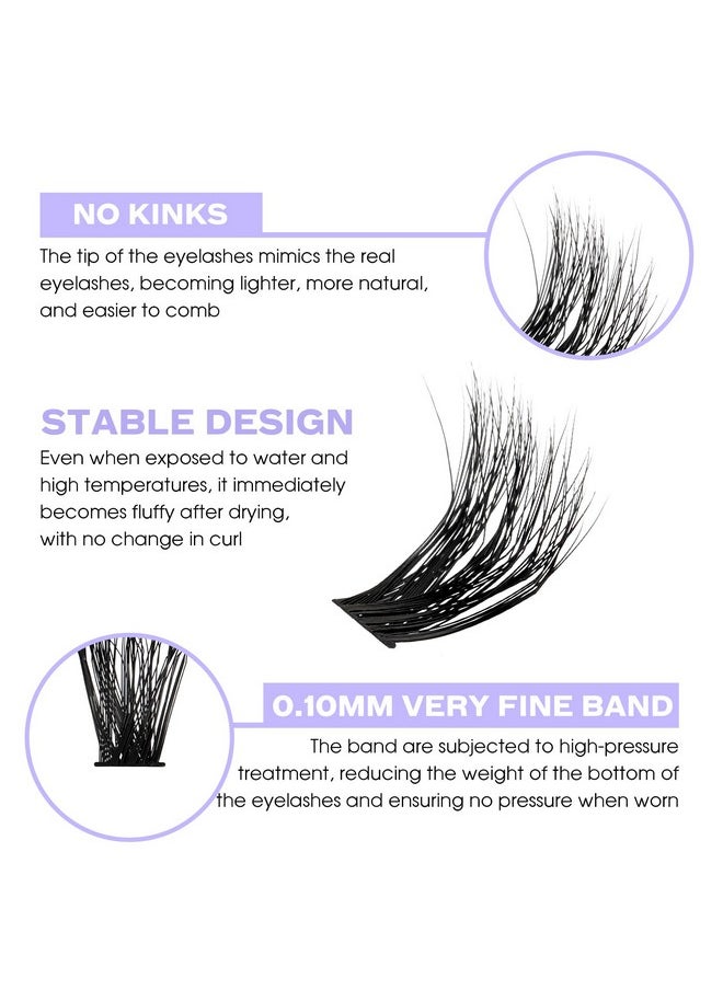 DIY lash Extension Kit 60D/80D Lash Cluster Kit 3D Effect 240 PCS D Curl 12-16mm Mixed,Individual Lashes Clusters Lash Band and Seal Cluster Lash Applicator Individual Lashes Kit