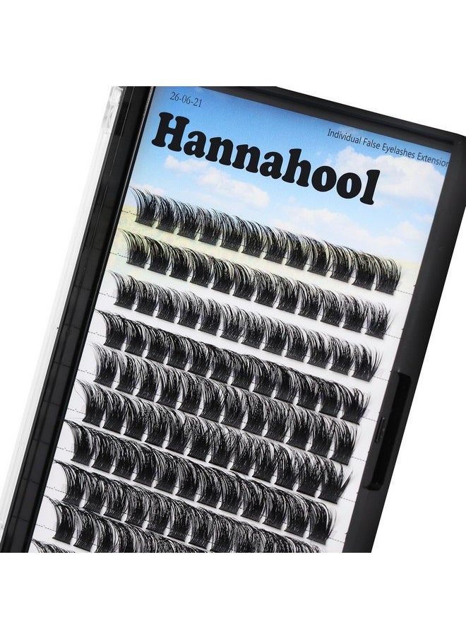 Hannahool 120pcs D Curl Individual Wide Stem Cluster DIY Eye Lashes Extensions Mixed 10-12-14-16mm/14-16-18mm/12-14-16mm Makeup Dramatic Volume Lashes (mixed 12-14-16mm)