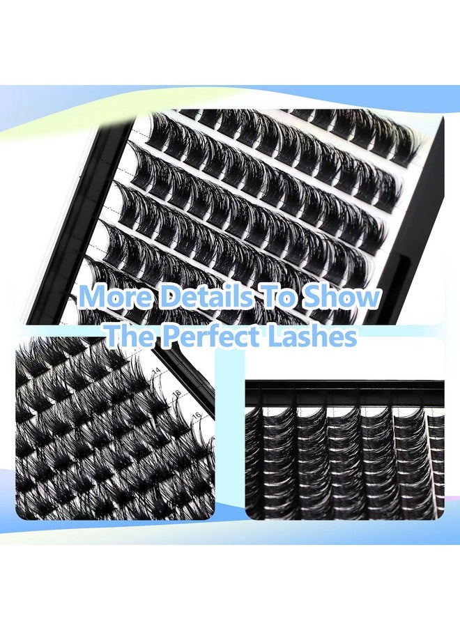 Hannahool 120pcs D Curl Individual Wide Stem Cluster DIY Eye Lashes Extensions Mixed 10-12-14-16mm/14-16-18mm/12-14-16mm Makeup Dramatic Volume Lashes (mixed 12-14-16mm)