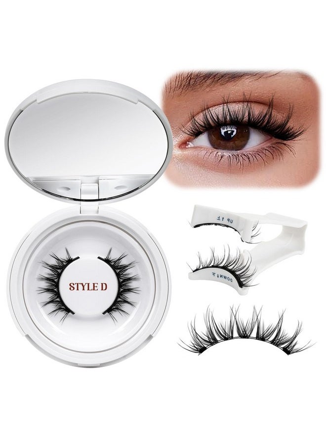 QUEWEL Magnetic Eyelashes Natural Look, 1 Pair Reusable Magnetic Eyelashes with Applicator, No Glue Needed Manga Eyelashes Magnetic Lashes Kit, Easy to Wear and Remove(Magnetic Lashes-D)