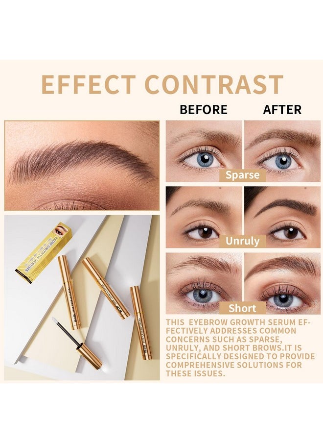 Eyebrow Serum, W3W Eyebrow Growth Serum, Eyebrow Serum for Boost Lash Growth Serum, Advanced Formula for Longer, Fuller, and Thicker Lashes, 3 ML (Golden)