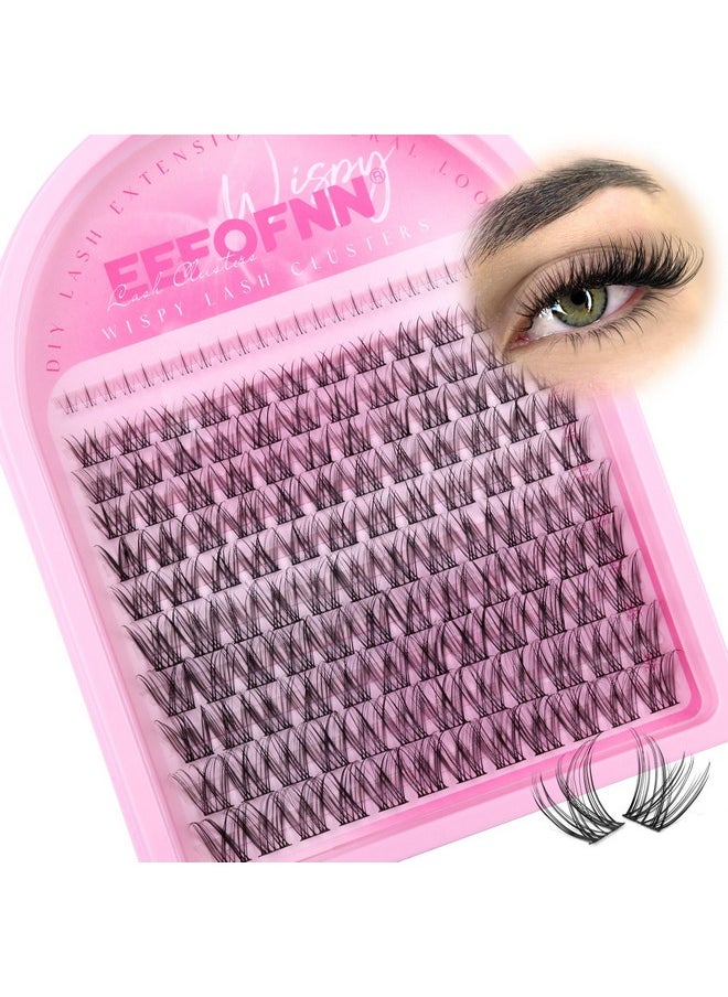 Eefofnn Lash Clusters Natural Eyelash Clusters Wispy Cluster Eyelash Extensions with Bottom Lashes Clusters 144pcs D Curl Individual Lashes 8-16mm Venus Lash Clusters Thin Band DIY Lash Extension