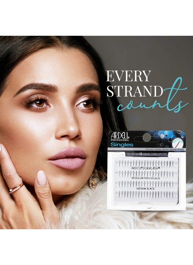 Ardell False Eyelashes Regular Medium, Individual Lash Singles, Natural Black for Flawless Eyelash Extension Look, 4 Pack