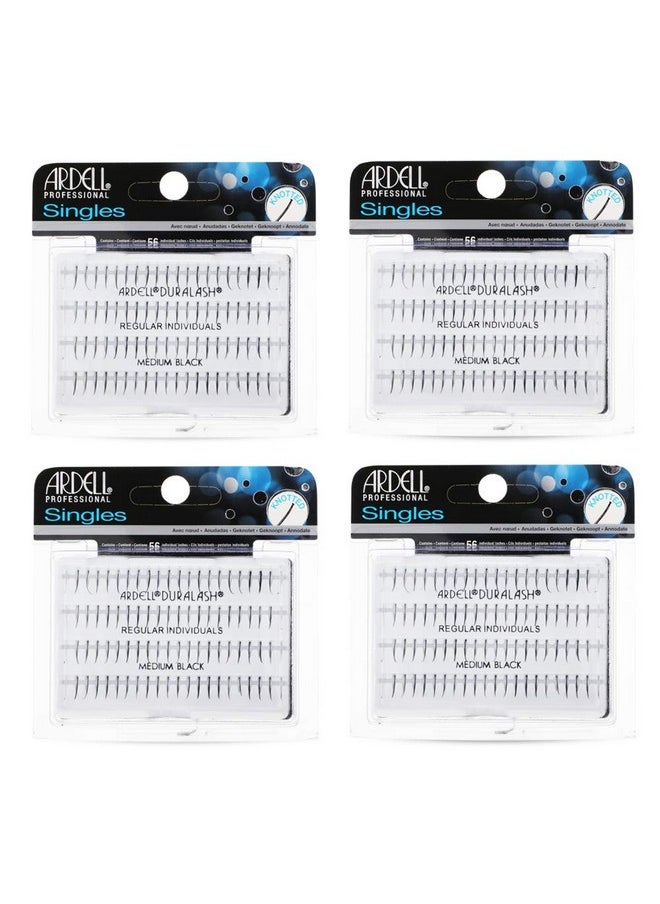 Ardell False Eyelashes Regular Medium, Individual Lash Singles, Natural Black for Flawless Eyelash Extension Look, 4 Pack