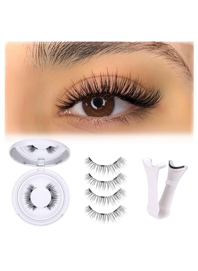 Magnetic Eyelashes Magnetic Lashes with Applicator No Glue or Eyeliner Clear Band Lashes Wispy Magnetic Eyelashes Look Like Lash Extension Natural Lashes by TNFVLONEINS