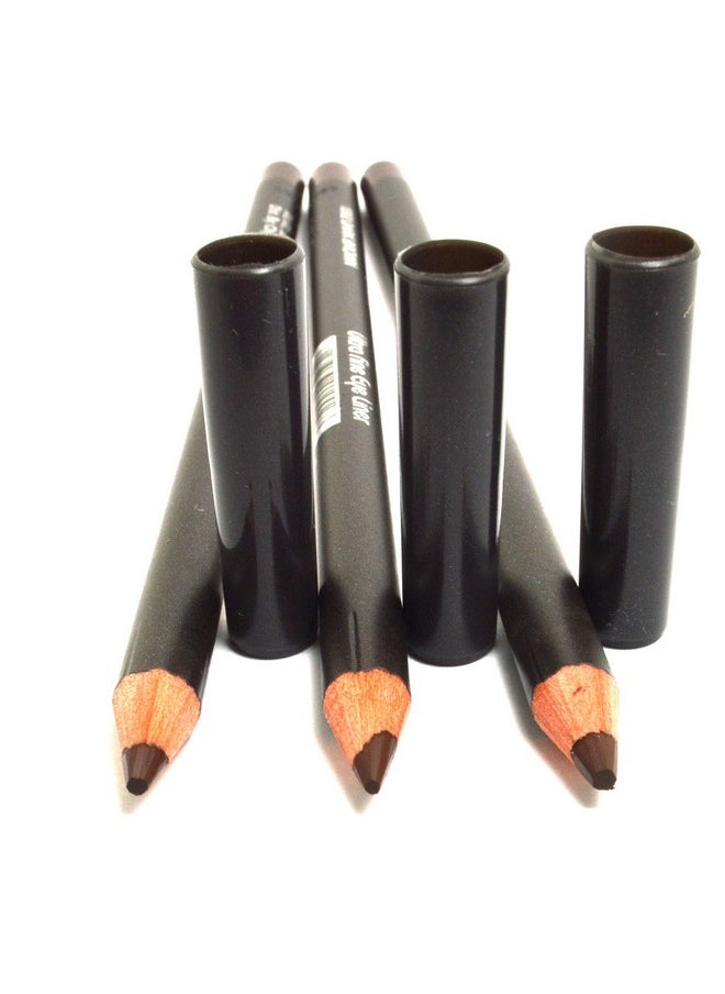 3 Pcs x Italia Deluxe 1002 Dark Brown Ultra Fine Eye liner Pencil Eyeliner Set + Free ZipBag, Full Size