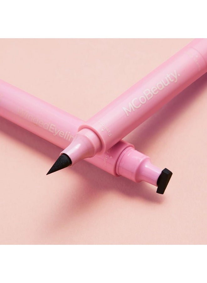 MCoBeauty Winged Eyeliner Stamp, Dual-Ended Winged Eyeliner Stamp and Liquid Liner, Smudge and Water-Resistant, Vegan, Cruelty Free Cosmetics