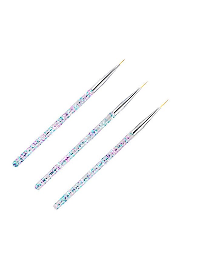 Bowitzki Professional Makeup Brush Line 3 Pieces Count Fine Point Eyeliner for Water Activated Eyeliner Graphic Liner Hydra Liner Nail Art (3 Eyeliner Brush)