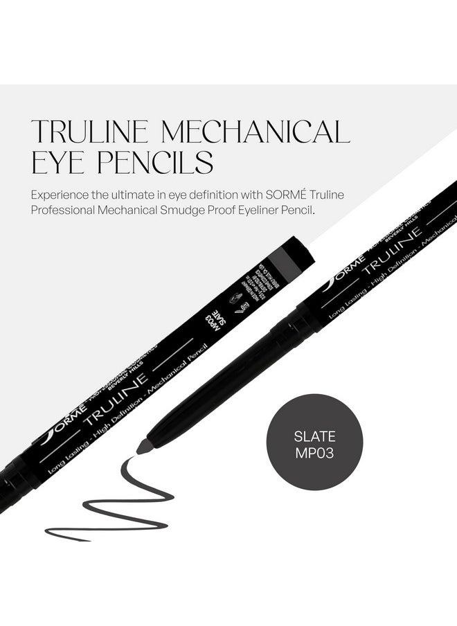 SORMÉ Truline Professional Mechanical Smudge Proof Eyeliner Pencil - Vitamin E Waterproof Gel Formula with Finest Color Pigment & Ultra Creamy - Nourishes Skin for All Day Long - 0.1 Ounce - Stone