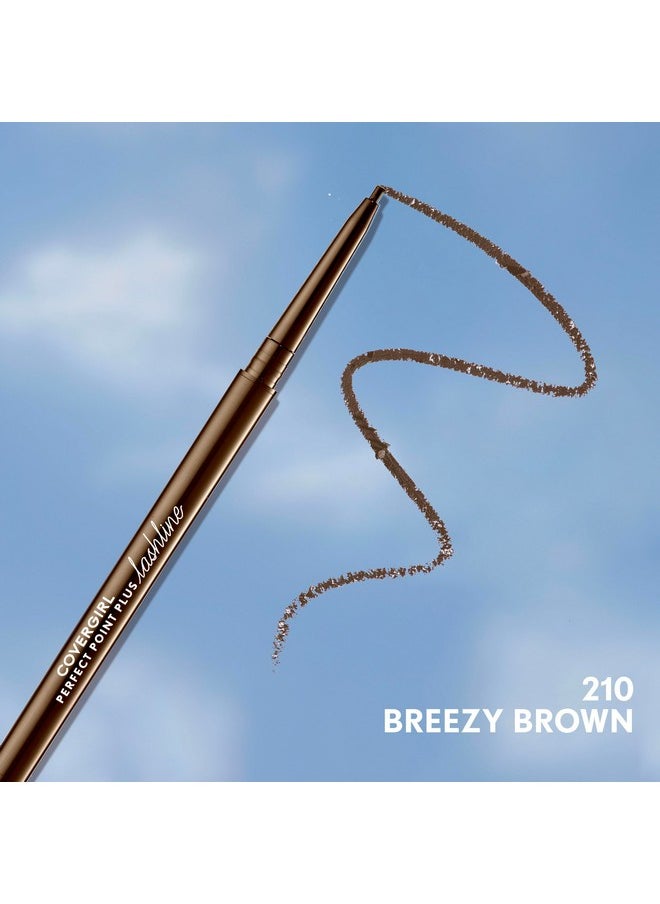 COVERGIRL Perfect Point Plus Lashline, Breezy Brown, Micro Eye Pencil, Ultra-Precise 1.5 Millimeter Tip, Creamy Gel Formula, Clean & Vegan, Talc-Free, Waterproof, 0.002oz