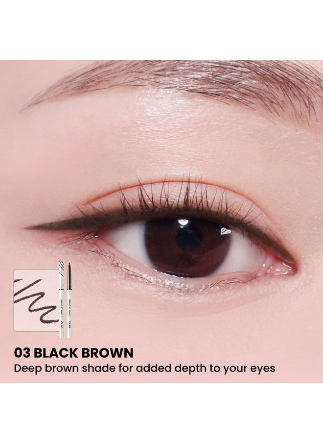 CLIO Sharp So Simple Waterproof Pencil Liner, Eye Pencil, Rich Hyper-Pigmented Color, Smooth Creamy Application, Long-Wearing Matte Finish (4 Colors) (03 BLACK BROWN)