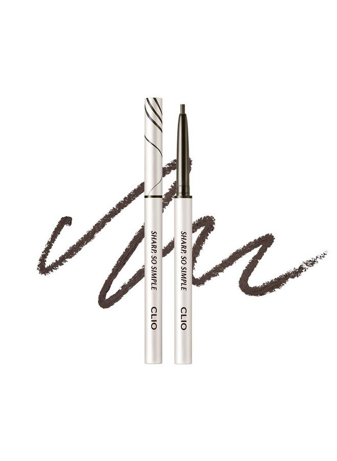 CLIO Sharp So Simple Waterproof Pencil Liner, Eye Pencil, Rich Hyper-Pigmented Color, Smooth Creamy Application, Long-Wearing Matte Finish (4 Colors) (03 BLACK BROWN)