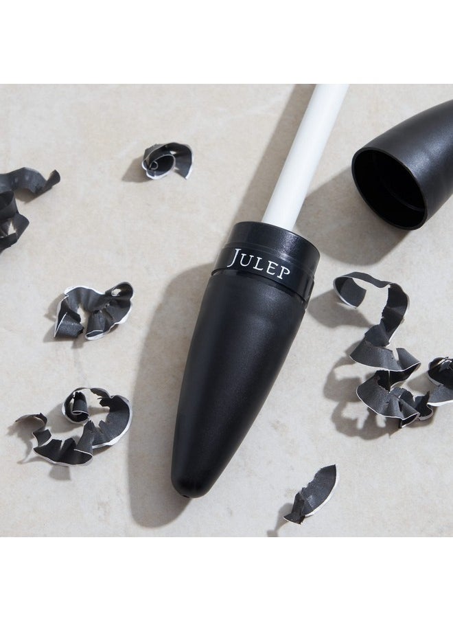 Julep Cosmetic Makeup Pencil Sharpener - Eyeliner, Lip Liner and Eyebrow Pencils - Compact Travel Friendly - Easy to Clean - Universal Sharpener for Wood and Plastic Pencils - German Made Steel